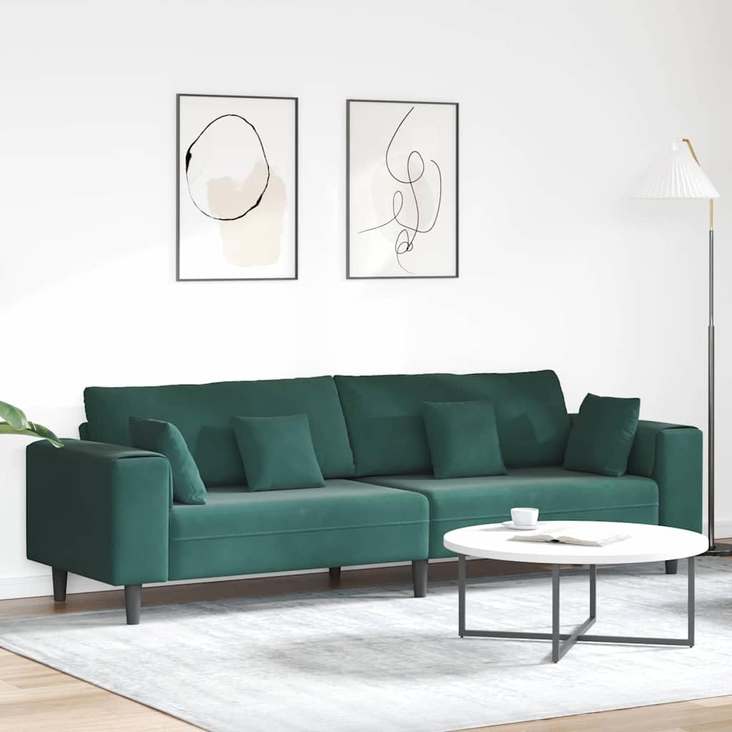 Qhsynaptor Dunkelgrünes Samtsofa 250 x 77 x 76 cm mit Federkissen, moderner Wohnlandschaft, ausziehbar, mit Schlaffunktion, Bettkasten, ideal für Wohnzimmer, Gäste- und Jugendzimmer