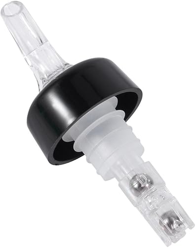 Vertedor de licor medido, 1 onza de plástico, vertedor de licor medido automático, con cámara de medición automática, tapón de boquilla para licor y