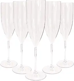 20 Taças de Champanhe de Acrílico Cristal 160 Ml