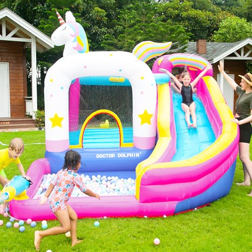 Doctor Dolphin Bounce House for Kids, Inflatable Indoor Bounce House, Kids Bouncy House with Slide, Small Bounce House, Inflatable Water Slide Bouncy Castle for Dry and Wet - Image 3
