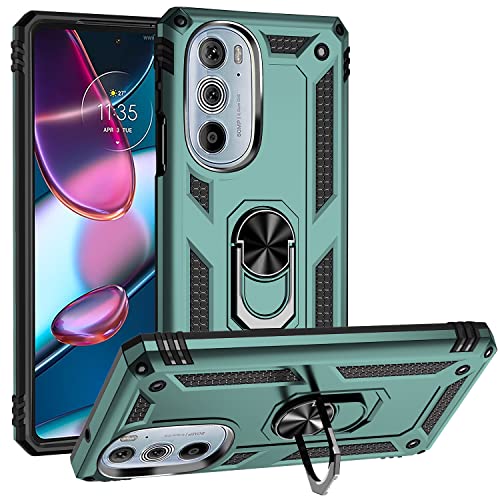 Elubugod Case for Motorola Edge 30 Pro Case Cover,Magnetic Car Mount Bracket Shell Case for Motorola Moto Edge+ 2022 5G 2nd gen XT2201DL XT2201-3 XT2201-4 / Moto Edge 30 Pro XT2201-1 Case Green