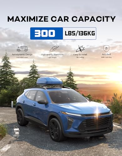 Image of Wonderdriver Lockable 300lbs Roof Rack Cross Bars Compatible with Chevy Chevrolet Trax 2023 2024 2025 2026 2RS ACTIV LT,Heavy Duty Aluminum Roof Rails Crossbars Cargo Canoe Black Rooftop Luggage.