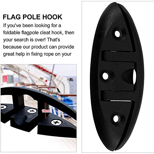 Trafu Boat Cleat Folding Flip Up Dock Cleat Pull Up Cleat Kayak Durable Nylon Cleat 5 Inch With Fasteners(M6) #TOP4