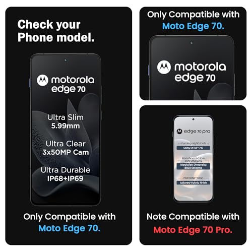 Image of FIRST MART Tempered Glass for Motorola Edge 70, 9H Full-Glue Screen Protector, 3D Edge-to-Edge, HD Clear, Oleophobic, Case-Friendly, Black, Pack of 1