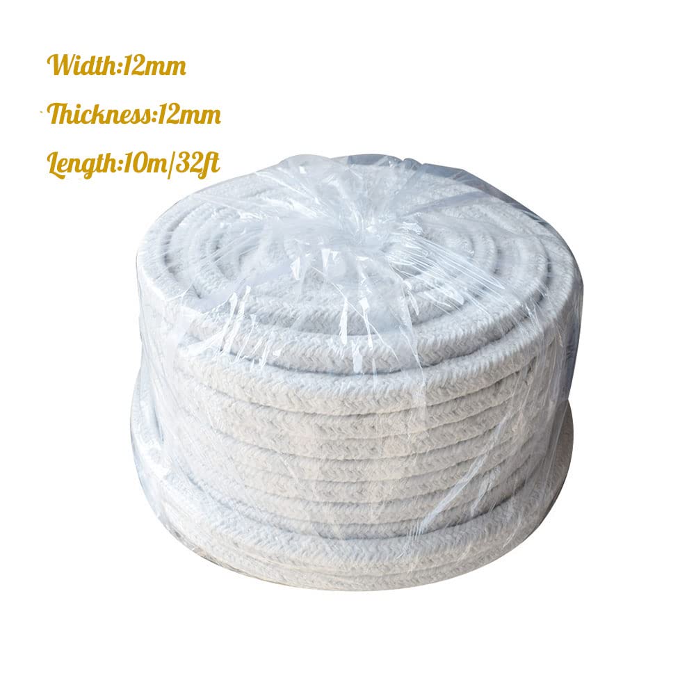Guarnizione a corda intrecciata for forno a stufa in fibra ceramica | Crema 6x6-16x16mm 10m: Sigillatura del forno for vetro della stufa