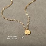 STORYJEWELLERY 18K Gold Plated Initial Necklaces for Women, Dainty Paperclip Necklace with Letter Charm, Trendy Womens Jewelry with Initials, Gifts for Women - Image 3