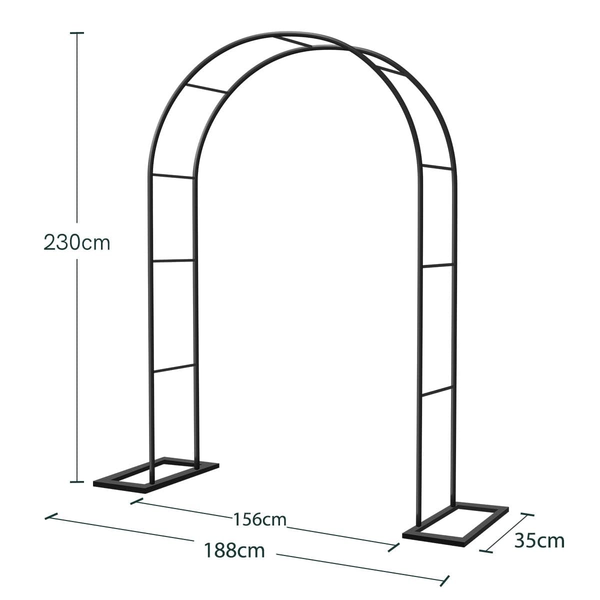 Arche Jardin pour Rosiers Plantes Grimpantes, 188x230cm Metal Arceau à Rosiers, Arche de Rosiers Vigne Mariage, Pergola Tonnelle de Jardin, Intérieur Extérieur Décoration de Fête de Mariage (Noir)
