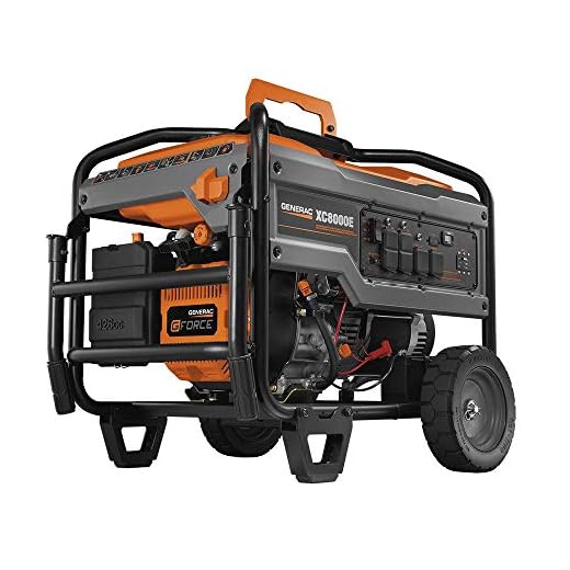 Generac 6827 XC8000E 8,000 Running Watts/10,000 Starting Watts Electric Start Gas Powered Portable Generator - CARB Compliant