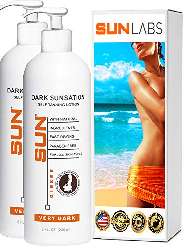 Very Dark Self Tanner Dark Sunsation Self Tanning Lotion 8 oz (2-pack) (Packaging May Very)