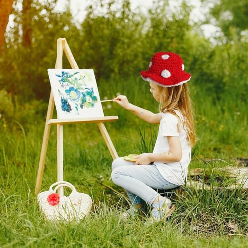 Cute Knitted Mushroom Hat Foldable Crochet Fisherman Hat Handmade Knitting Mushroom Hat Crochet Bucket Hat for Chidren Kids4