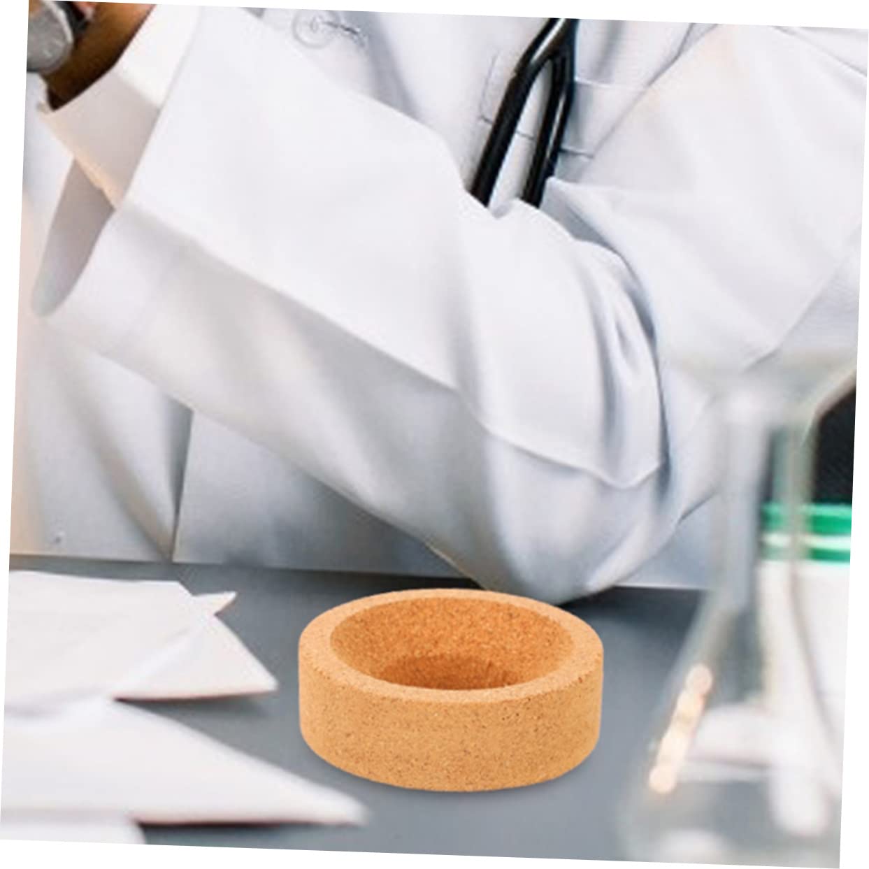 Ciieeo porta fiaschetta in sughero tappetino in sughero per fiasco supporto per fiaschetta di sughero In piedi laboratorio supporto con morsetti supporti per fiaschi