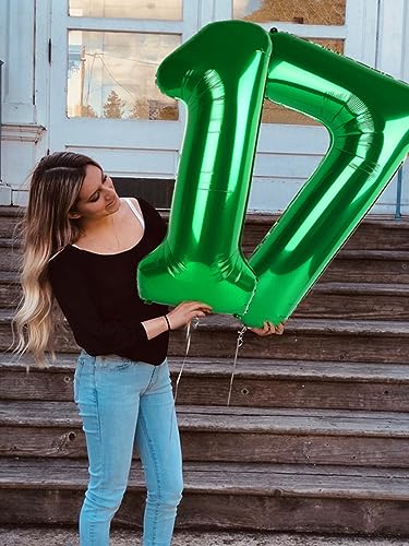 Image of 5 Balloon Numbers Birthday Decorations, 40In Green Balloons for Men Women | Eye-catching Appearance, Perfect Decorative Centerpieces, Convenient Self-sealing Structure, Widely for Various Occasions