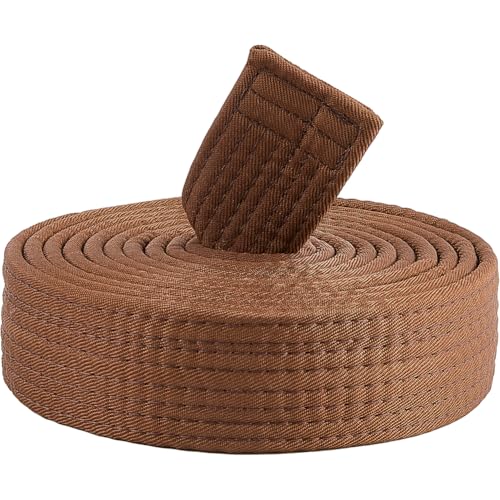 CREATCABIN Cinturones de Karate Marrones de Poliéster para Artes Marciales, Judo, Jiu Jitsu Brasileño, TKD, Aikido, Uniformes de Clasificación, Cinturones Largos Y Suaves Universales para BJJ, Taekwon