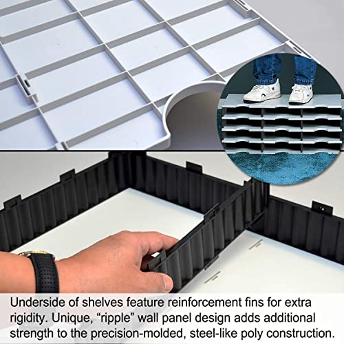 Ultimate Office Tierdrop Desktop Organizer Document, Forms, Mail, And Classroom Sorter. 9 Letter Size Compartments With Optional Add-On Tiers For Easy Expansion - Gray W/Blue - Lifetime Guarantee! #TOP5