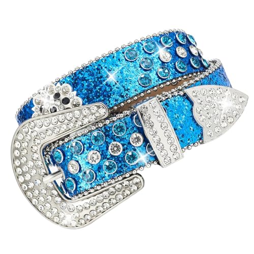 Punk for Pants Rhinestones Studded Belt for Jeans Street Dancing Belt Casual Formal Waist Accessories