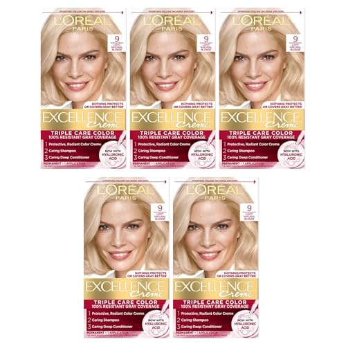 Image of L'Oreal Paris Excellence Creme Haircolor, Light Natural Blonde [9] 1 ea (Pack of 5)