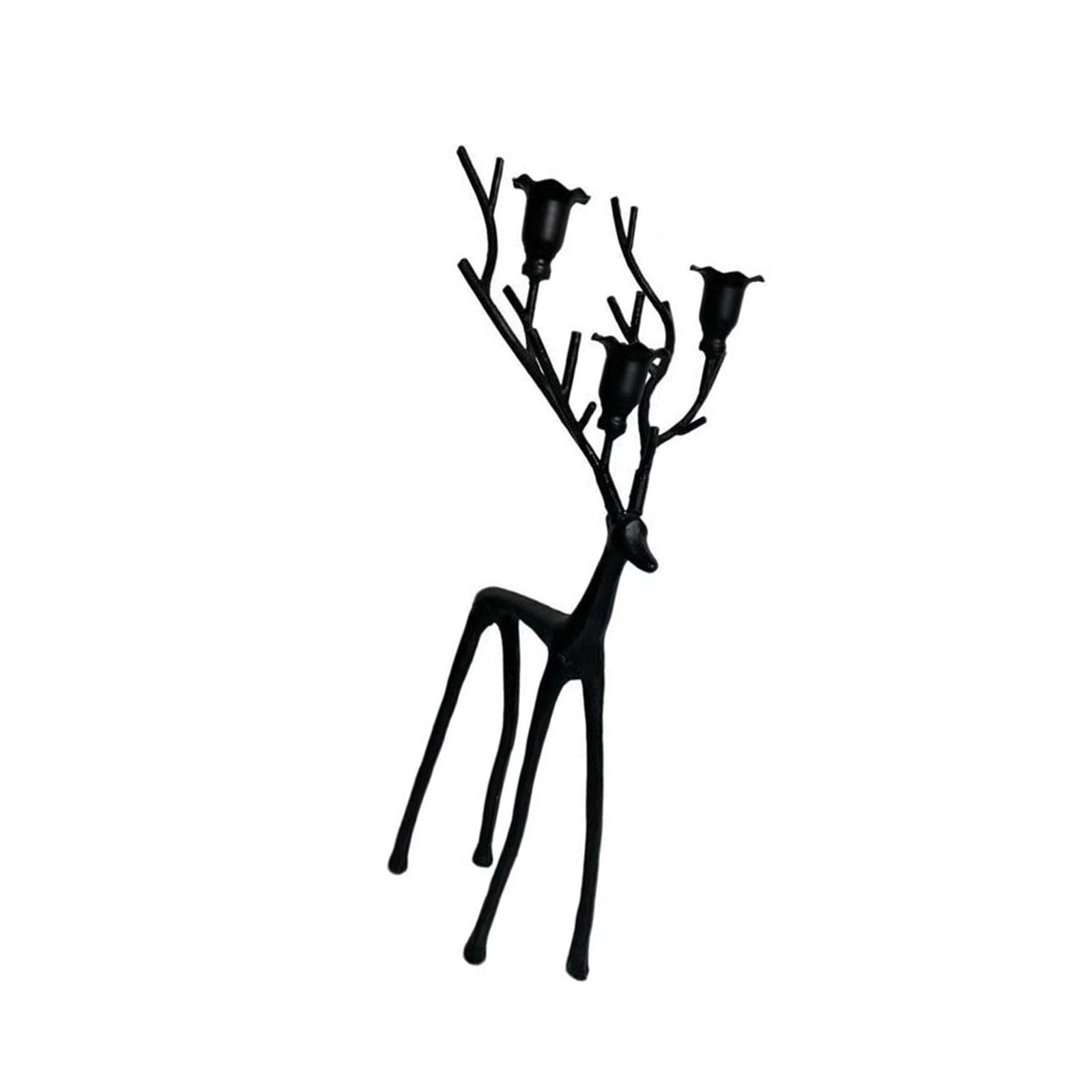Hsioluted Iron Deer Stand Holiday Decoration Display with Plant Decoration Space Wrought Iron Stand