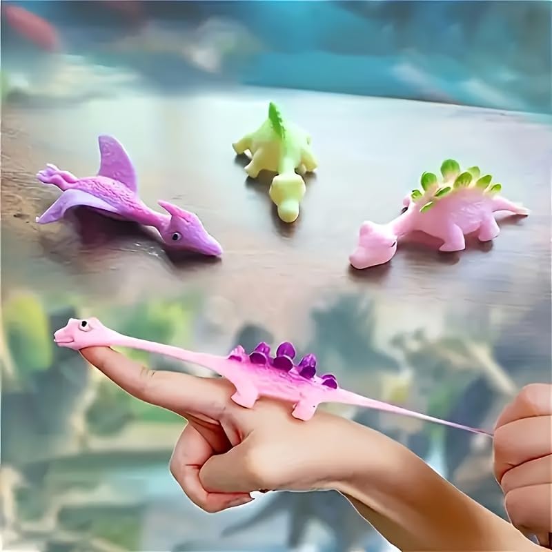 18/36pcs Mini Dinosaur Finger Slingshot Toys | Ideal for Grandchildren, Christmas Stocking Stuffers, Class Prizes, Suitable for Boys and Girls, School