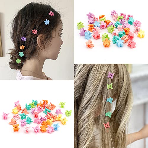 Supoo 80 Pcs Butterfly Hair Clips Flower Hair Clip Mini Hair Clips Butterfly Clips For Hair Tiny Claw Clips Colorful Hair Clips For Girls Baby Hair Clips Toddler Claw Clips 90S Hair Accessories #TOP1