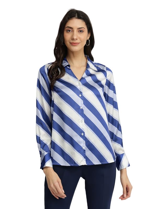 Image of FableStreet Women Shirts | Comfort Fit Spread Collar | Premium Satin Fabric for Formal, Business Casual
