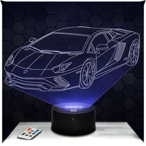 Lampephoto.fr - Lampe 3D Voiture Sportive Lambo, Idée Cadeau Fan de Voiture, Veilleuse Tactile Led, Effet Hologramme 3D, Idée Cadeau Noël Anniversaire...
