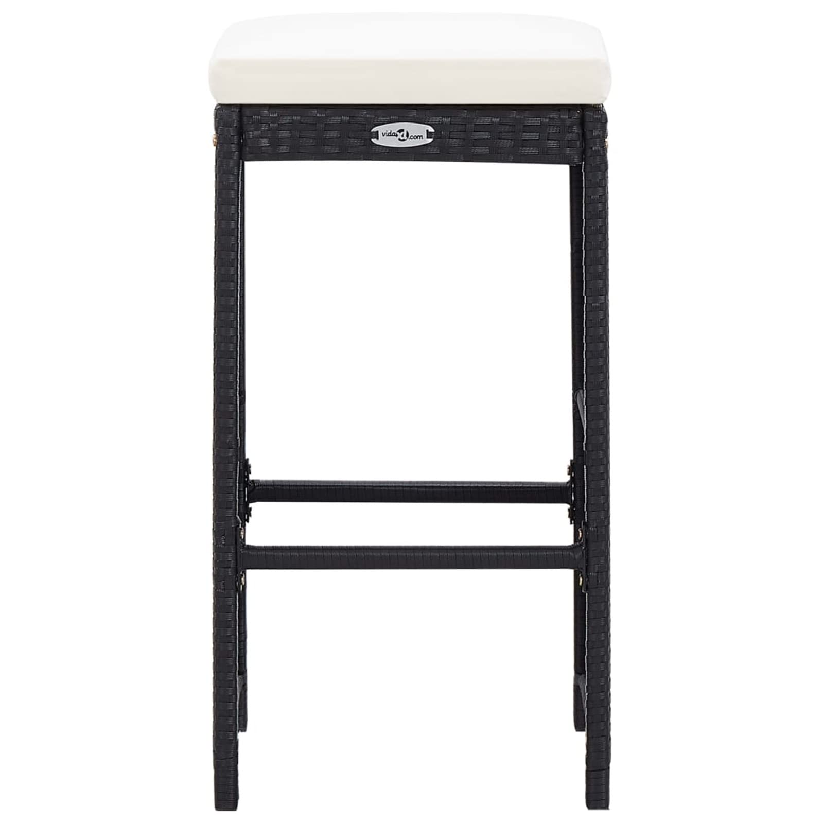 Juego de Bar de Rattan Sintético, 3 Piezas de Cristal Templado, Estructura de Acero, para Exterior, Jardín y Terraza Modelo DYEEG-FN-49560ES