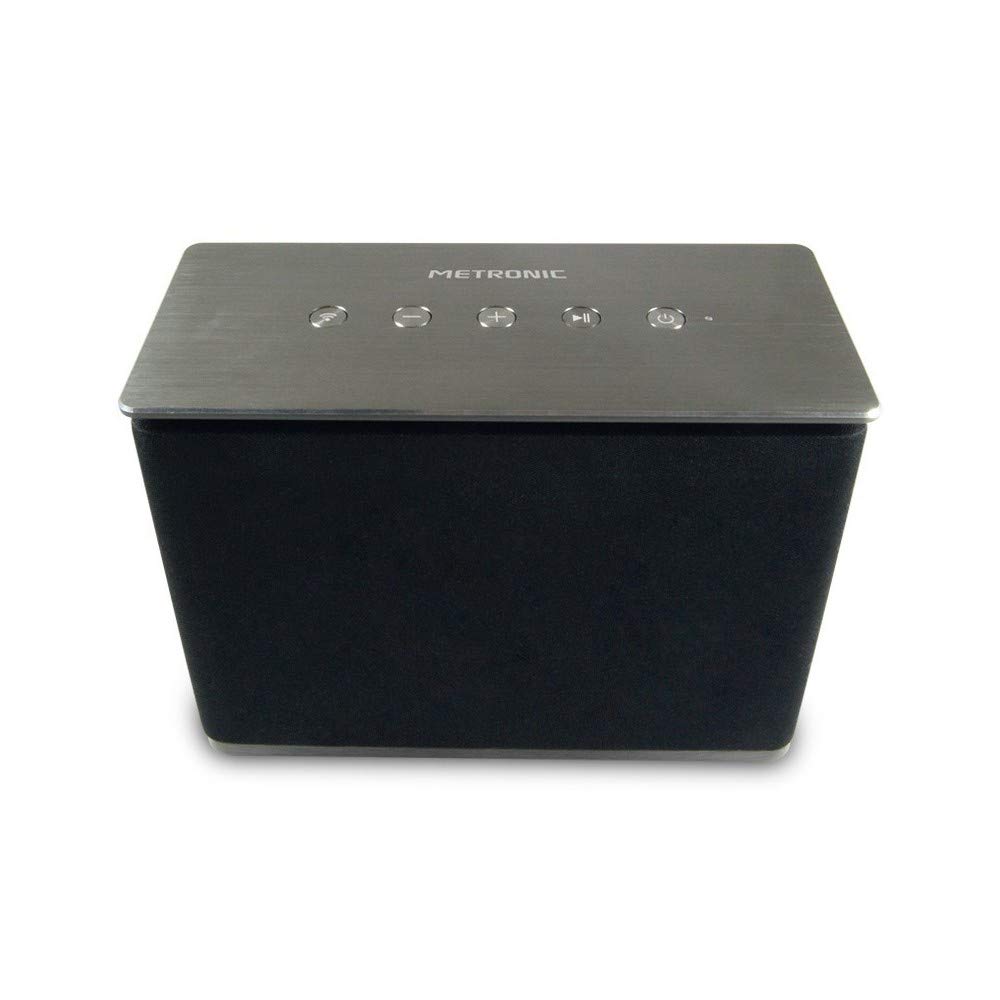 Metronic 477086 Speaker Internet Radio Wi-Fi Bluetooth Multiroom con Porta USB di Ricarica, Ingresso Cuffie 3,5mm - Nero