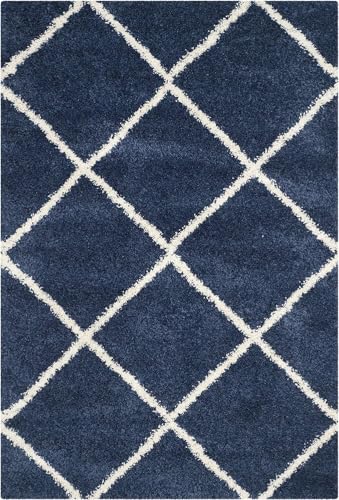 Image of Carpet for Hallway, Kitchen, and Modern InteriorsCarpetCozy Shag Runner for Living Room, Bedroom & Office Decor ETC Size 2x7 feet, Patten-Solid Blue B