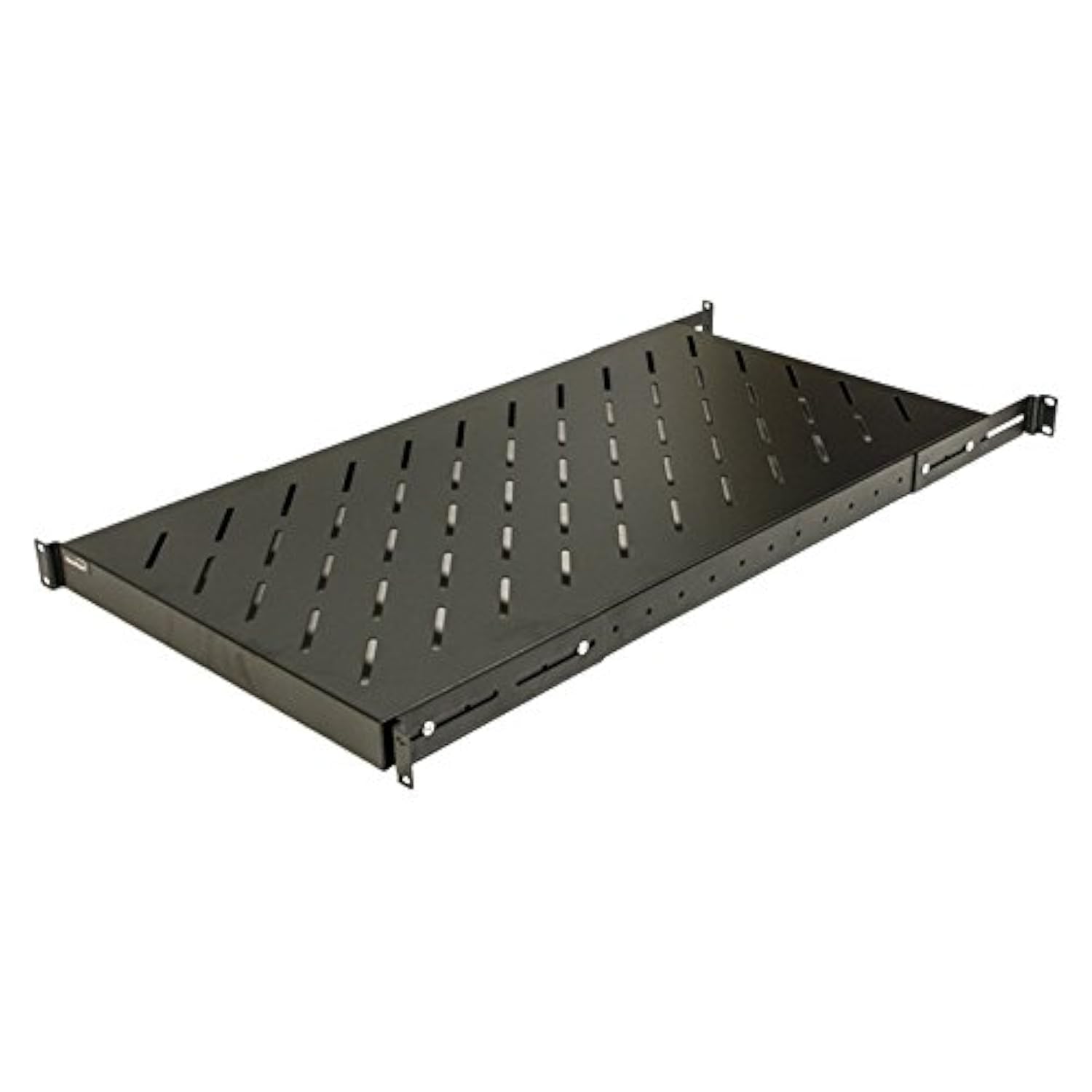 NavePoint 1U Estante Fijo para Servidor de 4 Postes de 19 Pulgadas con Profundidad Ajustable de 18 – 42 Pulgadas Negro