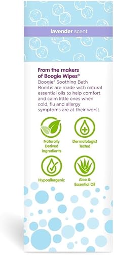 Miniatura 3 de Bombas de baño para niños de The Makers of Boogie Wipes Boogie Fizzies bombas de baño relajantes derivadas naturalmente hechas con aloe y