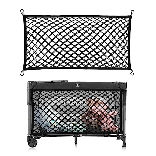 Image of Stroller Wagon Cargo Net, Baby Stroller Organizer Mesh Cargo Net for Extra Storage Space Large Storage Capacity, Stroller Wagon Accessories - Compatible with WONDERFOLD All W-Series Models (1 Pack)