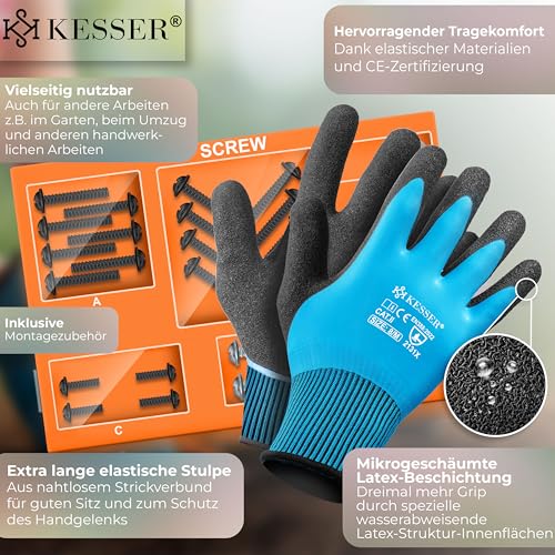 KESSER® Gartentor Premium Gartentür aus Metall verzinktem Stahl, Gartentür für Stabmattenzau Zauntor, Hoftor, inkl. Pfosten mit Schloss Türklinke und Schlüssel, 100 x 106cm Anthrazit