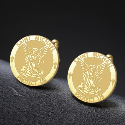 Mancuernillas San Miguel de Acero Inoxidable para Hombre miniatura 3