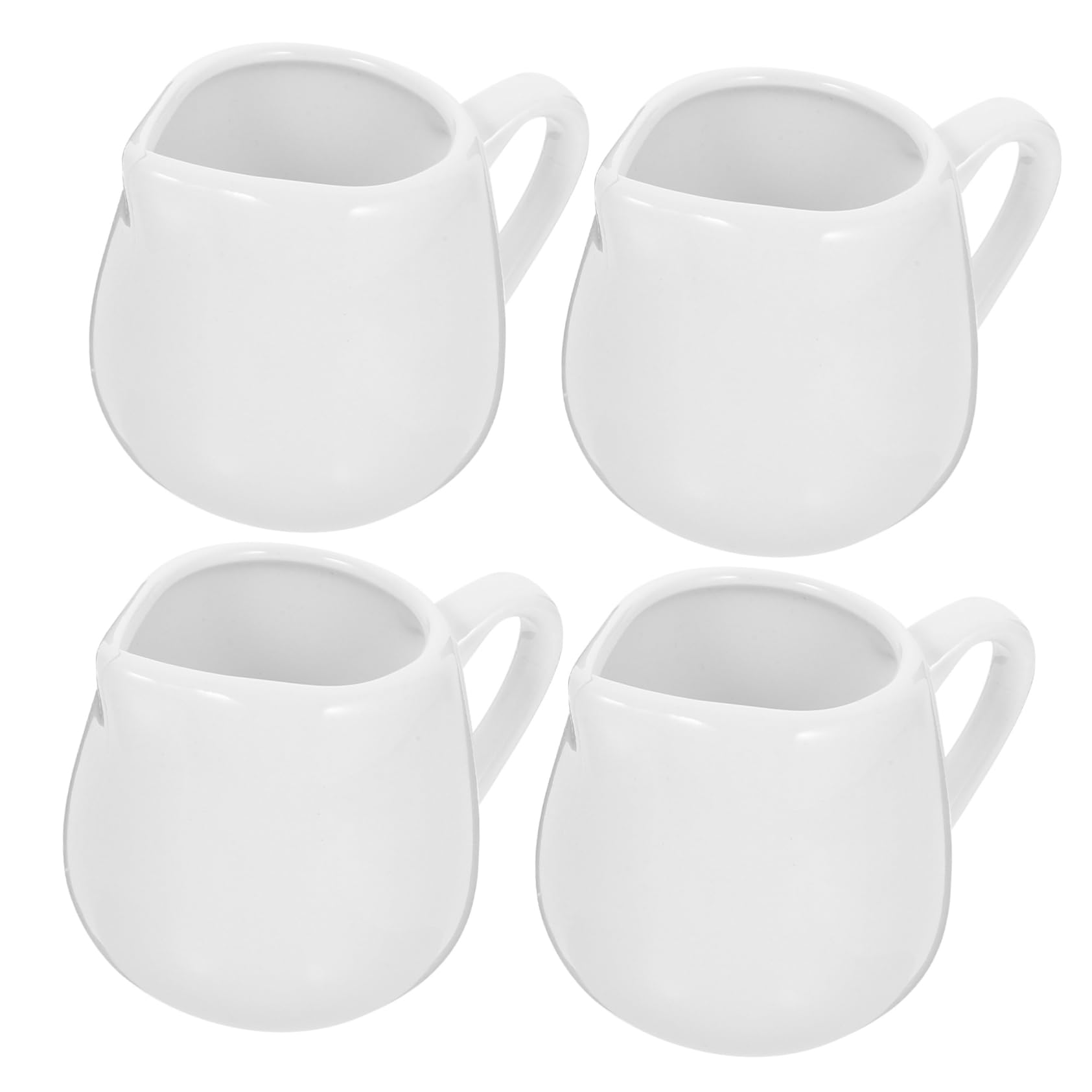 HOLIDYOYO 4 Pcs Ceramic Sauce Jugs with Handle 100ml Kitchen Sauce Containers for Cream Dressing and Condiments for Home or Restaurant Use