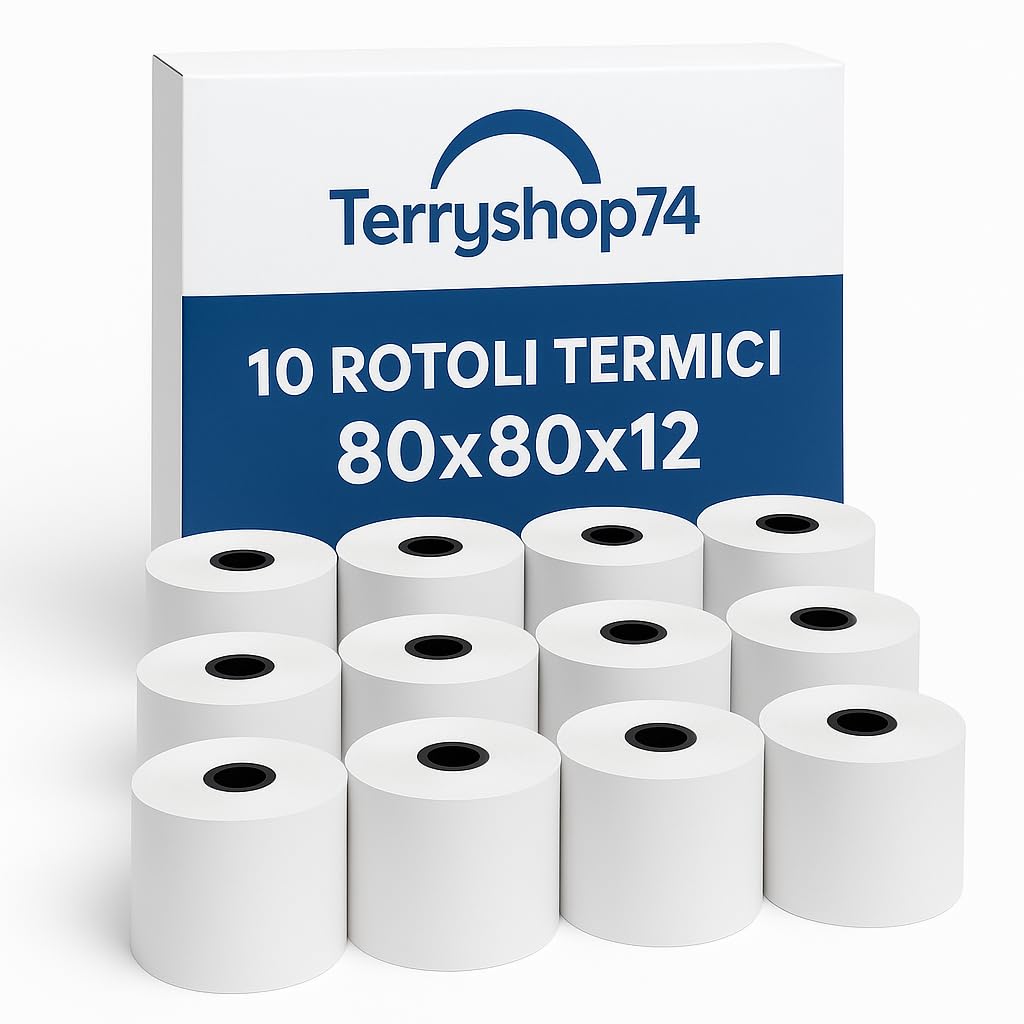 Rollos de papel térmico 80 x 80 mm x 80 mm x 80 m, homologados con núcleo de 12 mm, sin BPA, alta calidad para cajas registradoras, impresoras POS, terminales de pago – Rollos resistentes y