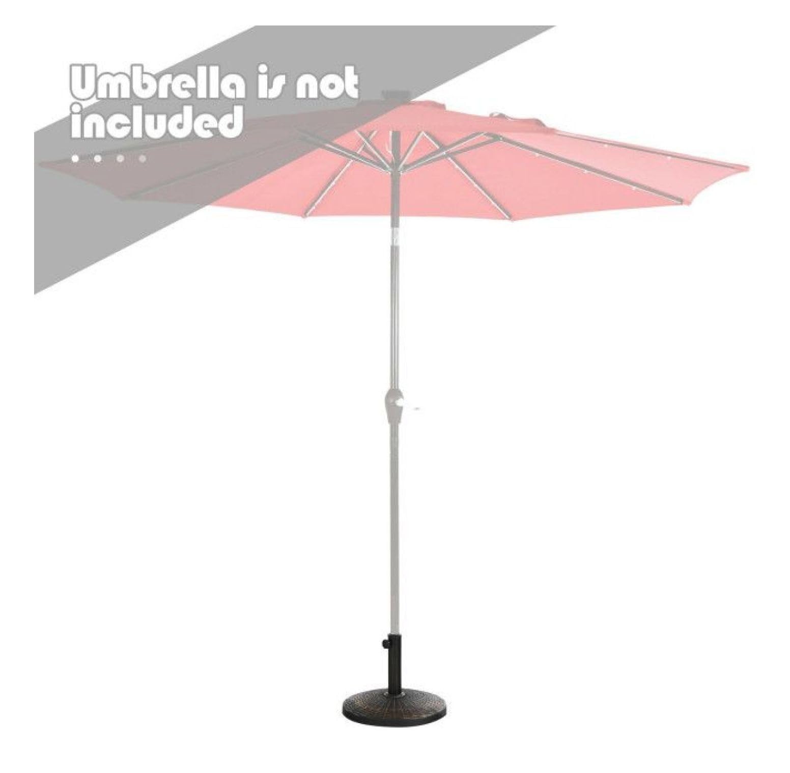 Questa Base per ombrellone da Giardino da 27 libbre, Robusta, in Resina Color Bronzo, è Adatta a Pali da 1,5"/1,9" - Supporto per ombrellone da Esterno per Giardino, terrazza, Bordo Piscina,