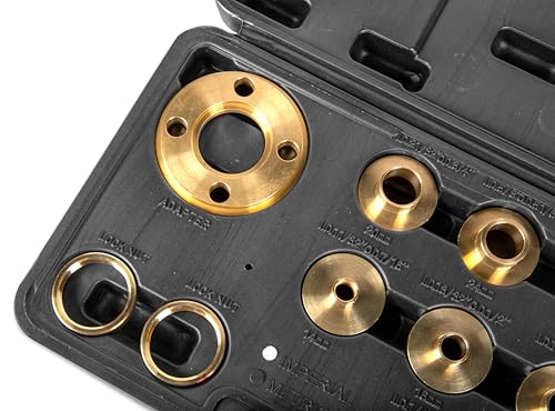 Image of WEN Solid Brass Router Template and Guide Bushing Set, 1-3 /16-Inch Base Plate, 11-Piece Kit (RT011A)