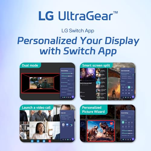 Image of LG 32 inch Curved Monitor, QHD 1440p VA Panel, 180Hz, 1ms GtG, 1000R Deep Curvature, AMD FreeSync Compatible, HDR10, sRGB 99% Color, HDMI x2, DisplayPort x1, Height Tilt Swivel Adjustable Stand