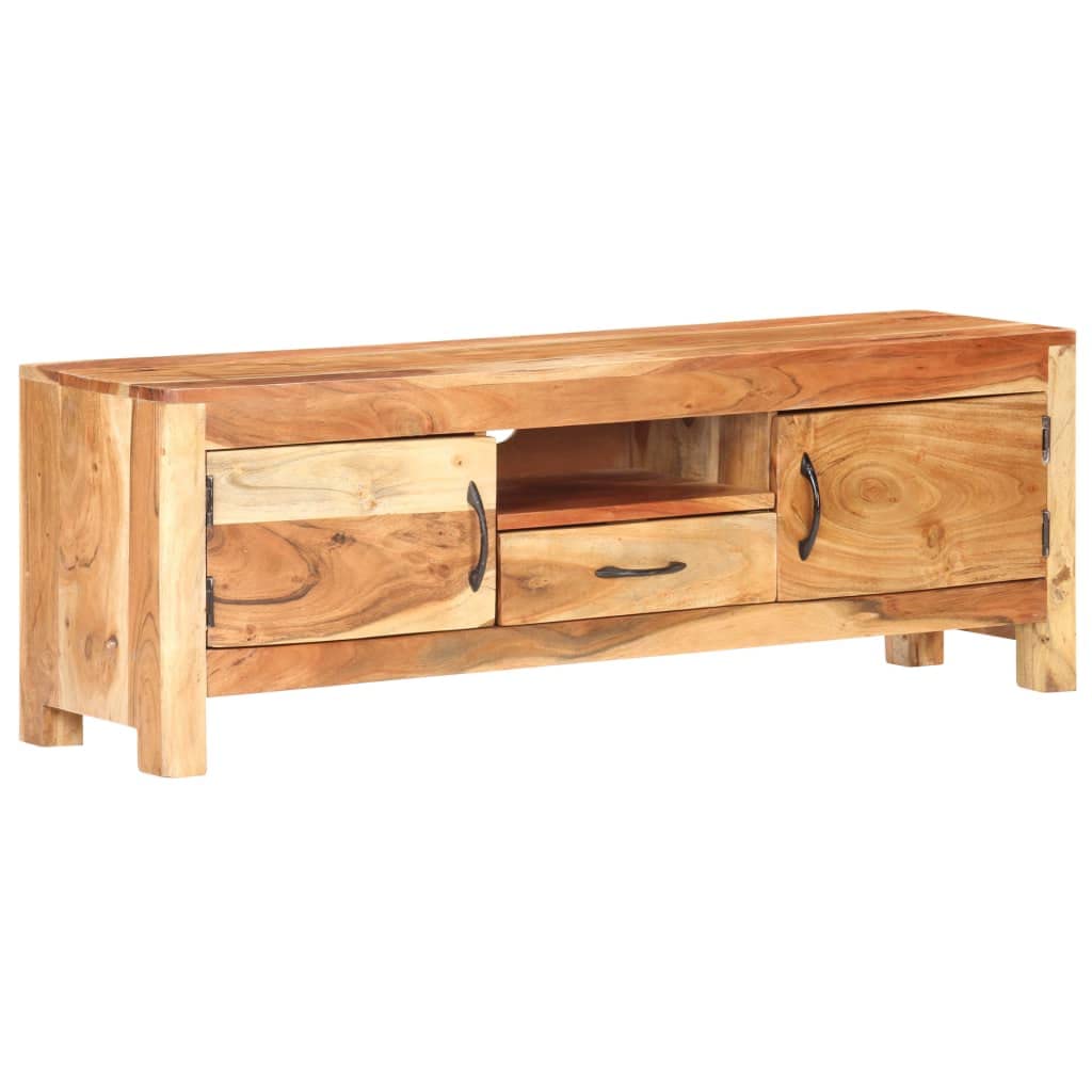 vidaXL Vintage Solid Acacia Wood TV Cabinet with Lots of Storage for Media and Decorative Displays 45.7x11.8x15.7 in Sturdy Retro Design Ideal for Living Rooms