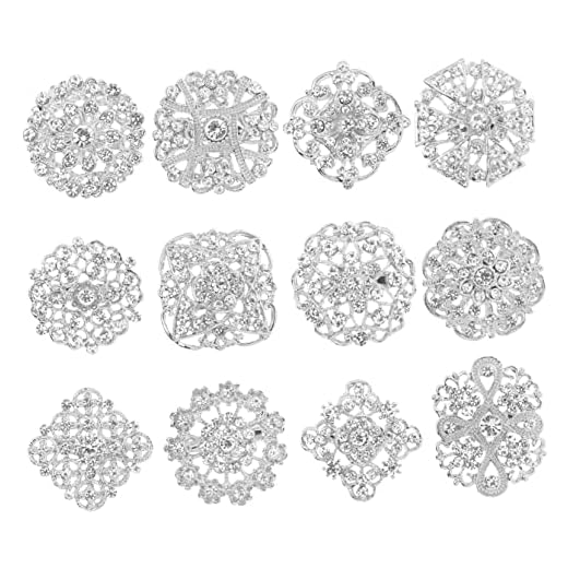 CIMAXIC 12 Uds Broche De Diamantes De Imitación Decoración De La Boda Ramo Broche Pin Boda Broche Clavel Broche Botones De Diamantes De Imitación Broche Decorativo Ramillete Insignia Pin