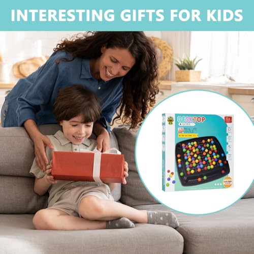 OSDUE Tablero de Ajedrez Intelectual, 120 Piezas Rainbow Ball Elimination Juego de Mesa Doble Duelo, Juegos de Mesa Familiares de Estrategia Juguete Educativo para Familia y Fiestas Varios Jugadores - imagen 7