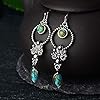 Ohrhänger für Damen, Vintage 925 Silber Türkis Dangle Ohrringe Hypoallergen Leicht Tropfen Anhänger Schmuck für Frauen Mädchen Party Hochzeit Ca #2
