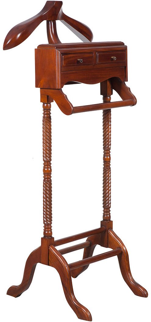 Servomuto In Legno Mogano Con 2 Cassetti - Appendiabiti Elegante 45x45x125cm - Foto 2