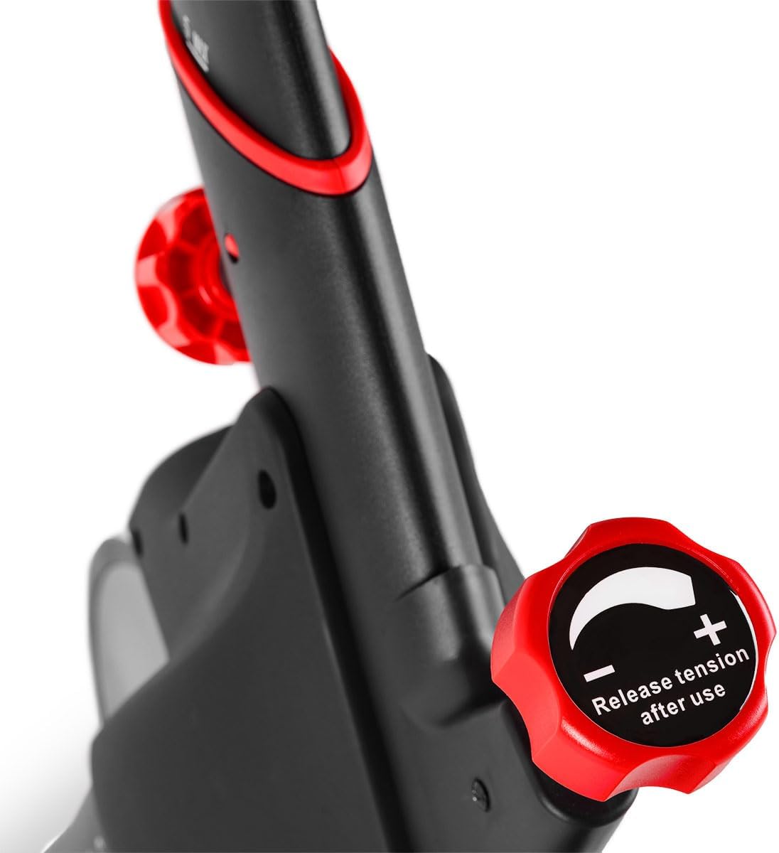 Close-up of resistance adjustment knob