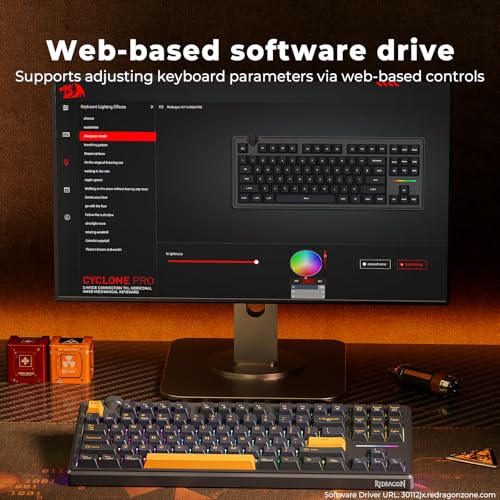 Image of Redragon K716 Wireless Mechanical Keyboard with Knob, Gasket Gaming Keyboard in TKL Layout, Hot swap Pre-Lubed Switches, RGB Backlight, for PC /Mac (Black)