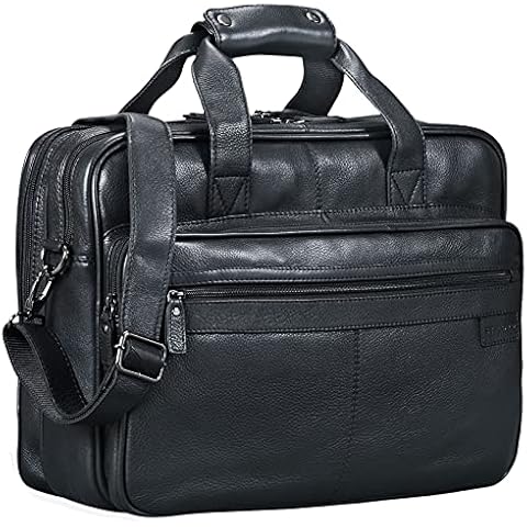 STILORD 'Atlantis' Maletín de Cuero Vintage para portátil de 15,6' Bolsa de Hombro o Negocios para Profesor Negocios Oficina o Universidad de auténtica Piel Cover