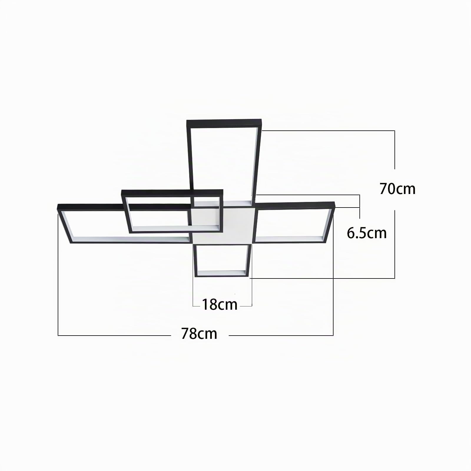 Lampada Da Soffitto nera opaca Luminosità Dimmerabile 3000k-6000k Lampadario Per Soggiorno Sala da pranzo Dimmerabile Con Telecomando 72v 5040LM (Black-BLS-FH102-S)