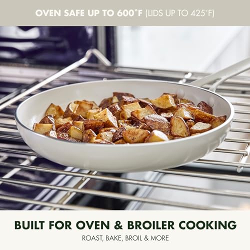 GreenPan Nova 10 Piece Ceramic Nonstick Pots & Pans Set, Cream White