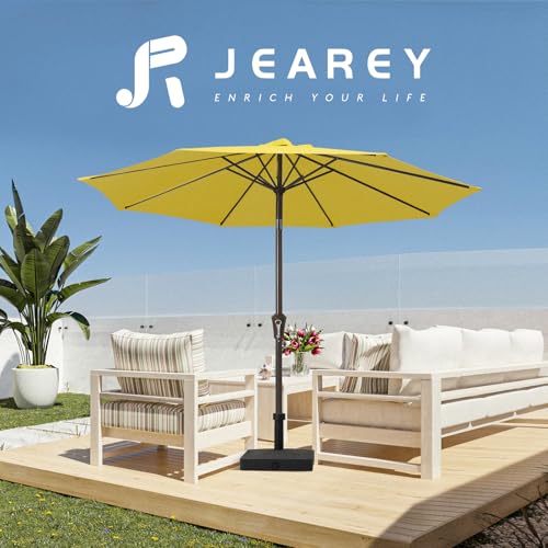 Image of JEAREY 10FT Outdoor Patio Umbrella, Market Umbrella, Yellow