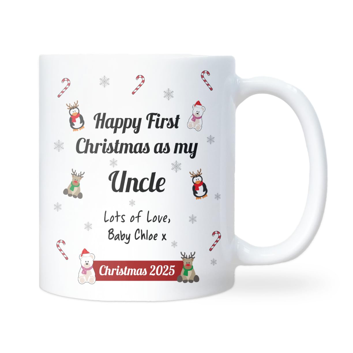 Confidently Quirky - Personalised First Christmas As My Uncle White Mug, Baby First Christmas to Uncle